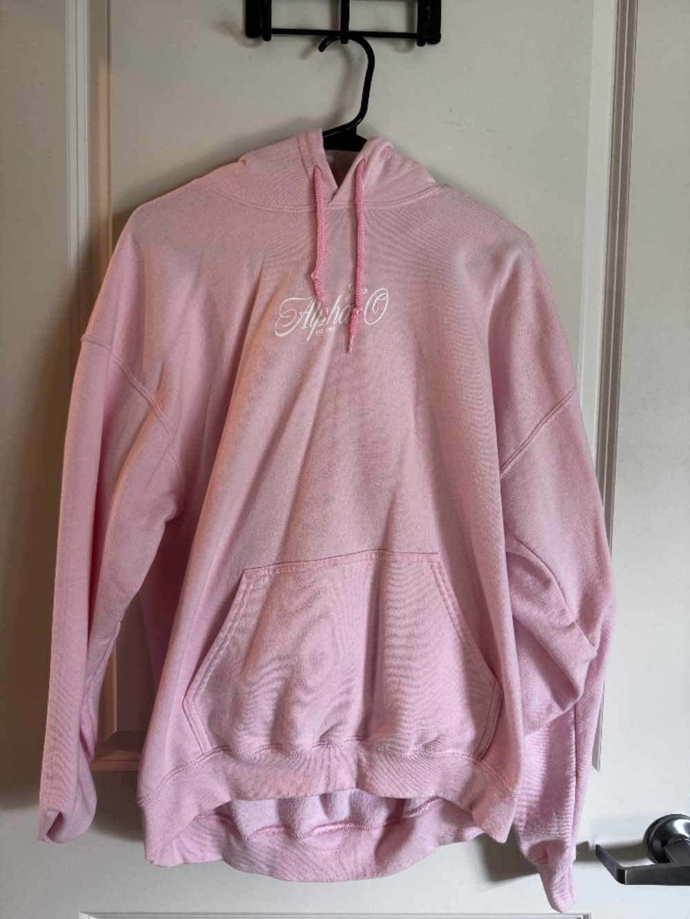 Alpha O Light pink sweatshirt hoodie